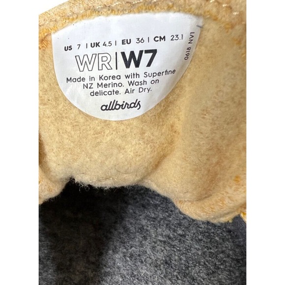 Allbirds Wool Runners Size 7 Turk Honey Yellow Lightweight Comfort Shoe Washable - Picture 10 of 10